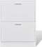 vidaXL - Schoenenkast - met - 2 - vakken - hout - wit