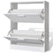 vidaXL - Schoenenkast - met - 2 - vakken - hout - wit