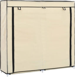 vidaXL - Schoenenkast - met - hoes - 115x28x110 - cm - stof - crème