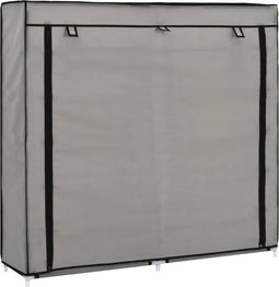 vidaXL - Schoenenkast - met - hoes - 115x28x110 - cm - stof - grijs