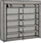 vidaXL - Schoenenkast - met - hoes - 115x28x110 - cm - stof - grijs
