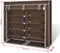 vidaXL - Schoenenkast - met - hoes - 115x28x110 - stof - bruin