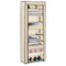 vidaXL - Schoenenkast - met - hoes - 57x29x162 - cm - stof - crème