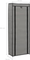 vidaXL - Schoenenkast - met - hoes - 57x29x162 - cm - stof - grijs