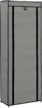 vidaXL - Schoenenkast - met - hoes - 57x29x162 - cm - stof - grijs