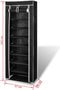 vidaXL - Schoenenkast - met - hoes - 57x29x162 - stof - zwart