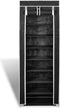 vidaXL - Schoenenkast - met - hoes - 57x29x162 - stof - zwart