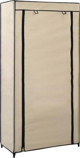 vidaXL - Schoenenkast - met - hoes - 58x28x106 - cm - stof - crème