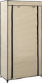 vidaXL - Schoenenkast - met - hoes - 58x28x106 - cm - stof - crème