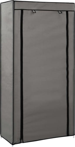 vidaXL - Schoenenkast - met - hoes - 58x28x106 - cm - stof - grijs