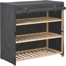 vidaXL - Schoenenkast - met - hoes - 79x40x80 - cm - stof - grijs