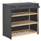 vidaXL - Schoenenkast - met - hoes - 79x40x80 - cm - stof - grijs
