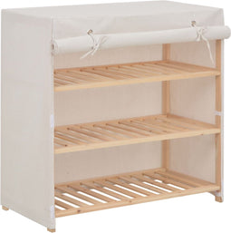vidaXL - Schoenenkast - met - hoes - 79x40x80 - cm - stof - wit