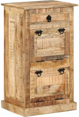 vidaXL - Schoenenkast - met - lade - 4-laags - massief - ruw - mangohout