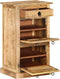vidaXL - Schoenenkast - met - lade - 4-laags - massief - ruw - mangohout
