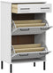 vidaXL - Schoenenkast - met - metalen - poten - OSLO - massief - grenenhout - wit