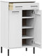 vidaXL - Schoenenkast - met - metalen - poten - OSLO - massief - grenenhout - wit