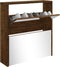 vidaXL - Schoenenkast - met - spiegel - 2-laags - 63x17x67 - cm - gerookt - eiken