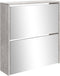 vidaXL - Schoenenkast - met - spiegel - 2-laags - 63x17x67 - cm - betongrijs