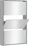 vidaXL - Schoenenkast - met - spiegel - 3-laags - 63x17x102,5 - cm - grijs - sonoma