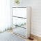 vidaXL - Schoenenkast - met - spiegel - 3-laags - 63x17x102,5 - cm - grijs - sonoma