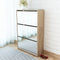 vidaXL - Schoenenkast - met - spiegel - 3-laags - 63x17x102,5 - cm - grijs - sonoma