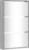 vidaXL - Schoenenkast - met - spiegel - 3-laags - 63x17x102,5 - cm - grijs - sonoma