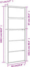 vidaXL Schoenenkast met spiegel 5-laags 63x17x169,5 cm zwart