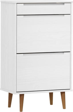 vidaXL - Schoenenkast - MOLDE - 59,5x35x103 - cm - massief - grenenhout - wit