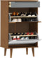 vidaXL - Schoenenkast - MOLDE - 59,5x35x103 - cm - massief - grenenhout - bruin