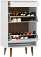 vidaXL - Schoenenkast - MOLDE - 59,5x35x103 - cm - massief - grenenhout - wit