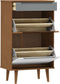vidaXL - Schoenenkast - MOLDE - 59,5x35x103 - cm - massief - grenenhout - bruin