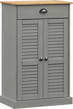 vidaXL - Schoenenkast - VIGO - 60x35x96 - cm - massief - grenenhout - grijs