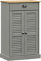 vidaXL - Schoenenkast - VIGO - 60x35x96 - cm - massief - grenenhout - grijs