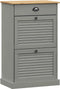 vidaXL - Schoenenkast - VIGO - 60x35x96 - cm - massief - grenenhout - grijs