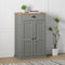 vidaXL - Schoenenkast - VIGO - 60x35x96 - cm - massief - grenenhout - grijs
