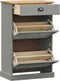 vidaXL - Schoenenkast - VIGO - 60x35x96 - cm - massief - grenenhout - grijs