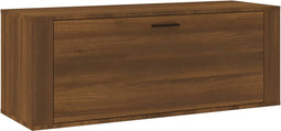 vidaXL - Schoenenkast - wandgemonteerd - 100x35x38cm - bewerkt - hout - bruineiken