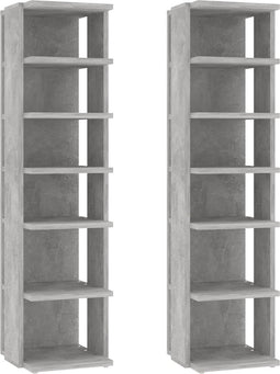 vidaXL - Schoenenkasten - 2 - st - 27,5x27x102 - cm - betongrijs