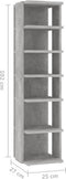 vidaXL - Schoenenkasten - 2 - st - 27,5x27x102 - cm - betongrijs