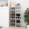 vidaXL - Schoenenkasten - 2 - st - 27,5x27x102 - cm - hoogglans - wit