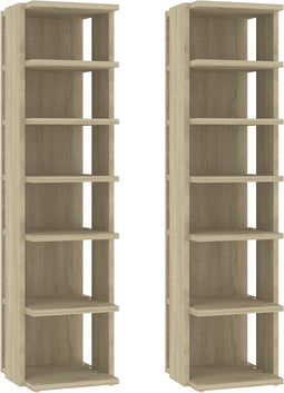 vidaXL - Schoenenkasten - 2 - st - 27,5x27x102 - cm - sonoma - eikenkleurig