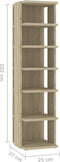 vidaXL - Schoenenkasten - 2 - st - 27,5x27x102 - cm - sonoma - eikenkleurig
