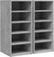 vidaXL - Schoenenkasten - 2 - st - 31,5x35x70 - cm - bewerkt - hout - betongrijs