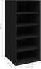 vidaXL - Schoenenkasten - 2 - st - 31,5x35x70 - cm - bewerkt - hout - zwart
