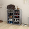 vidaXL - Schoenenkasten - 2 - st - 31,5x35x70 - cm - bewerkt - hout - betongrijs