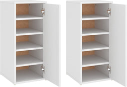 vidaXL - Schoenenkasten - 2 - st - 32x35x70 - cm - bewerkt - hout - wit