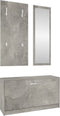 vidaXL - Schoenenkastset - 3-in-1 - bewerkt - hout - betongrijs