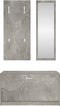vidaXL - Schoenenkastset - 3-in-1 - bewerkt - hout - betongrijs