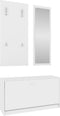 vidaXL - Schoenenkastset - 3-in-1 - bewerkt - hout - wit